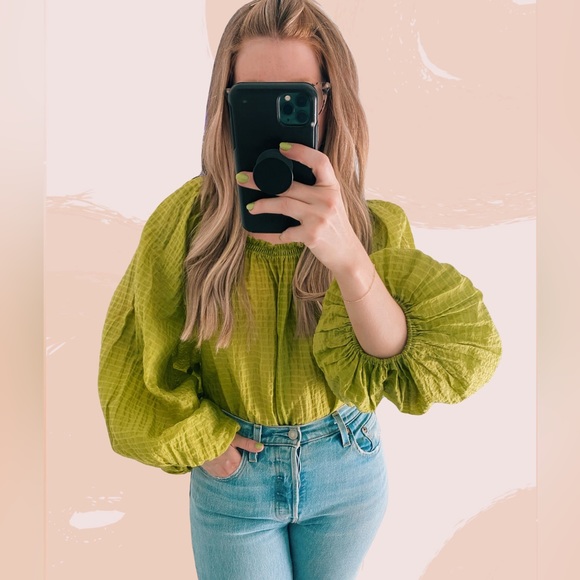 Free People Balloon Sleeve Blouse - Picture 2 of 5